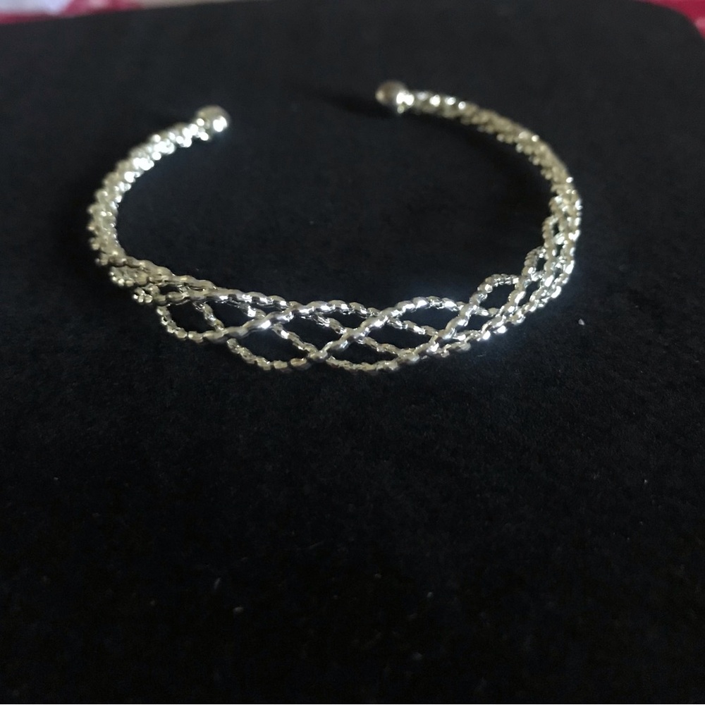 Sterling Silver Braided Open Cuff Bracelet